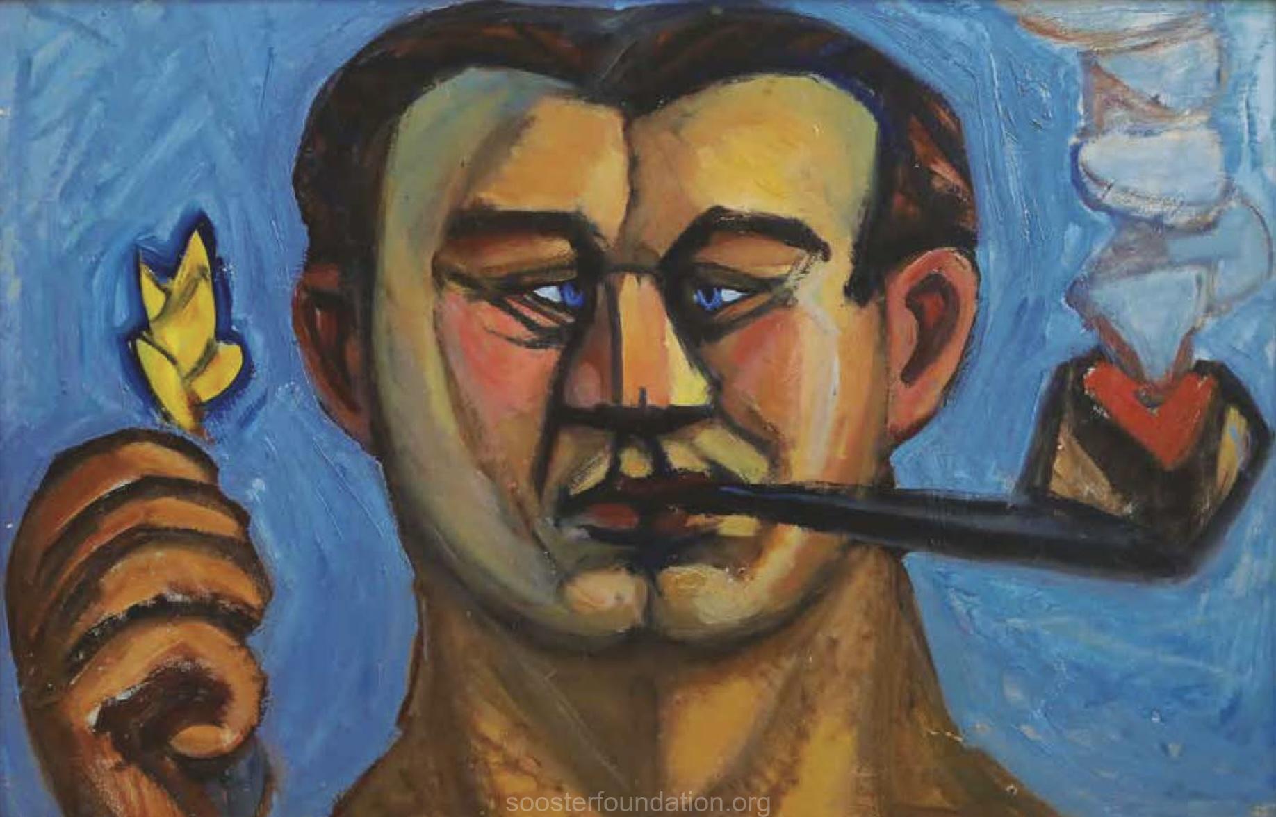 Autoportree toruga. 1959 Õli, paber lõuendil 40 x 60 cm