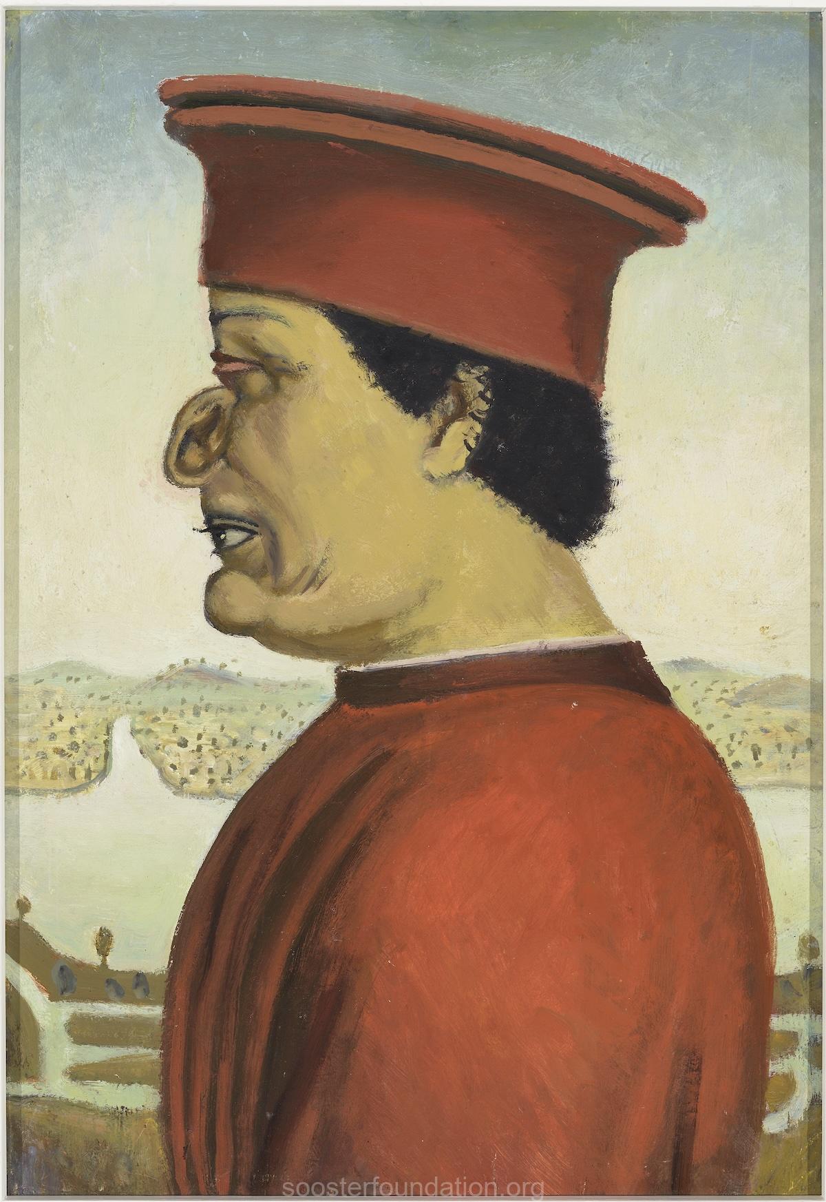 Mehe pea (Piero della Francesca). 1958-59 Õli, papp. 49,5 x 35