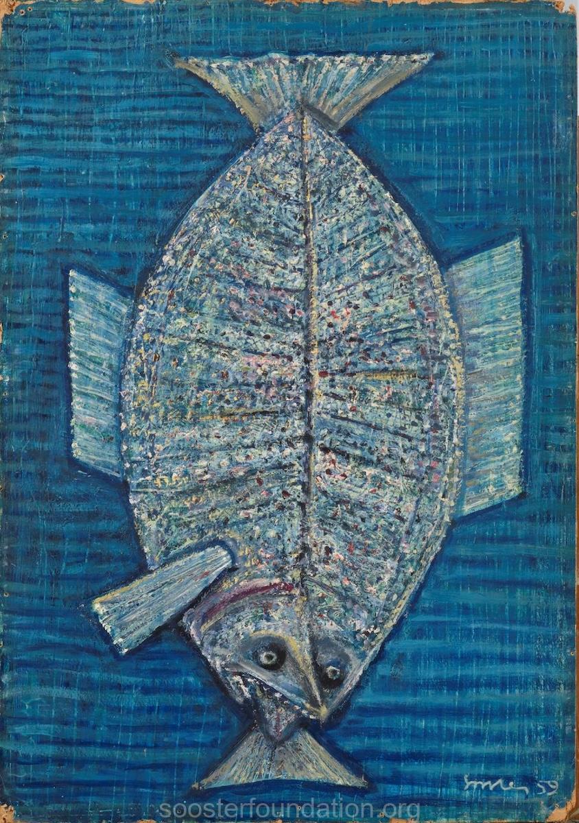 Kala. 1959 Õli, papp. 69.5 х 49