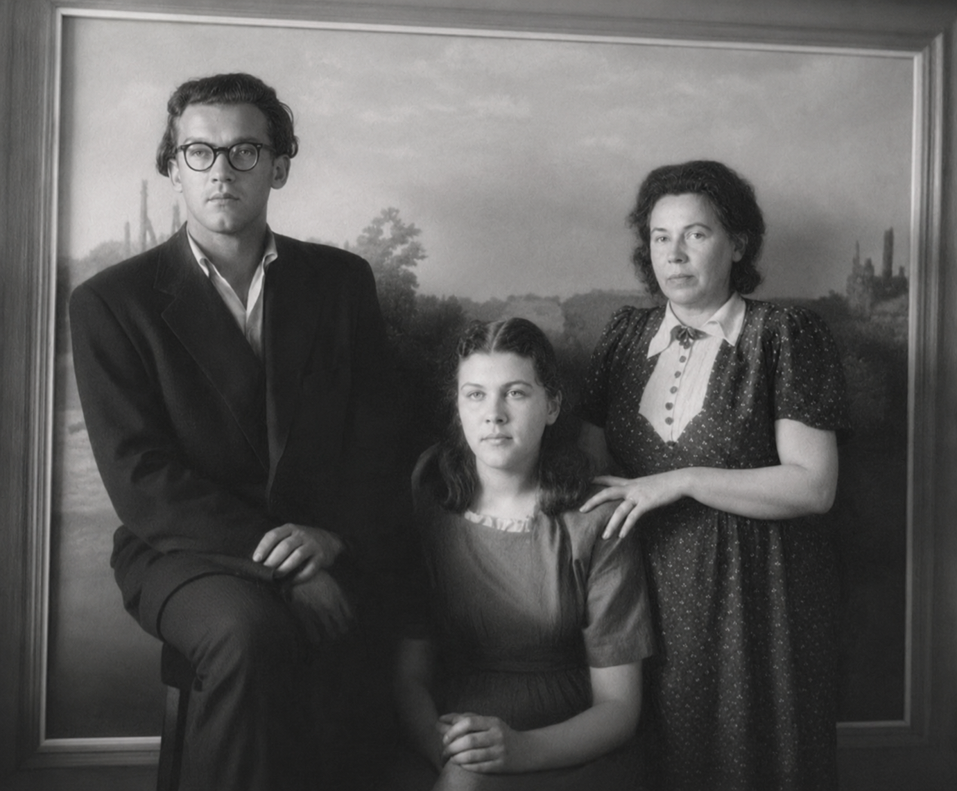 Tartu Riikliku Kunstiinstituudi diplomande 1949. a. Ülo Sooster, Lüdia Mark ja Sinda Kohk